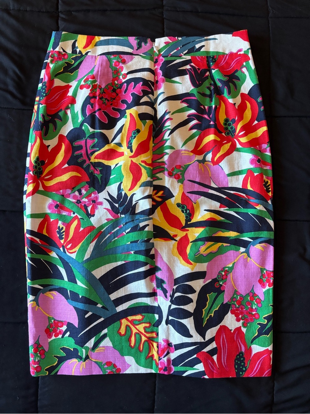 J. Crew Tropical Floral Pencil Skirt - Pink, Green, Yellow, Red, Navy - Picture 2 of 8